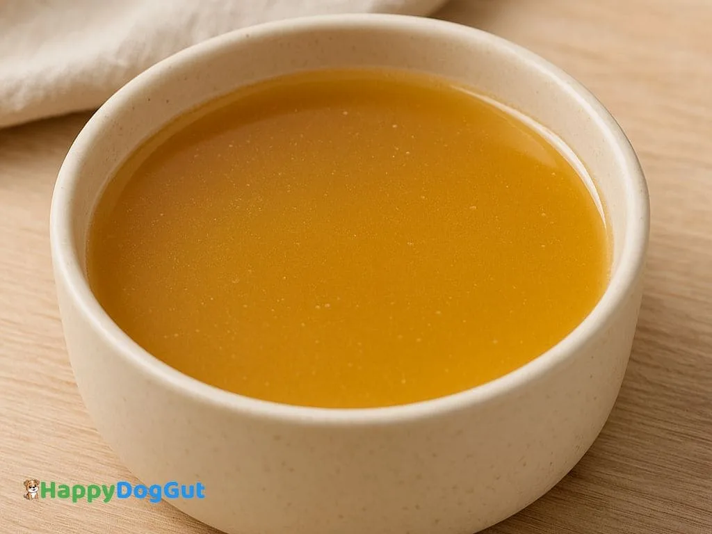 Bone broth for dogs in a bowl – what to feed a dog after diarrhea