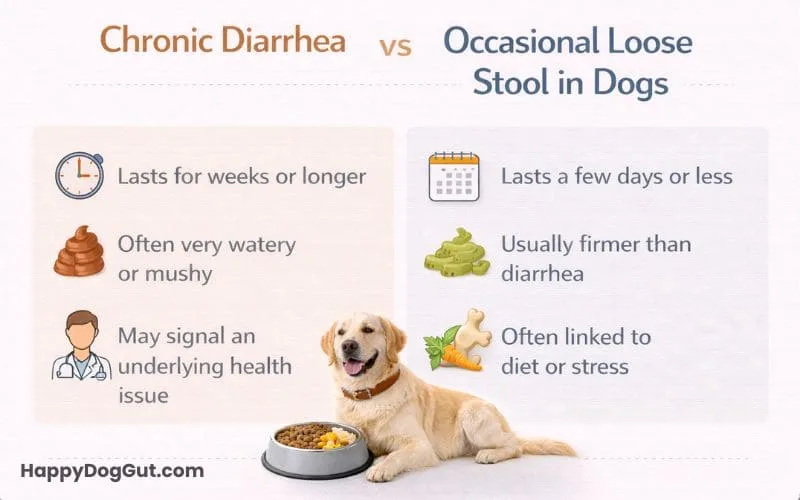 chronic diarrhea vs occasional loose stool in dogs infographic