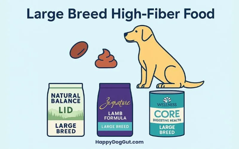 Large breed dog with kibble designed for digestive stability