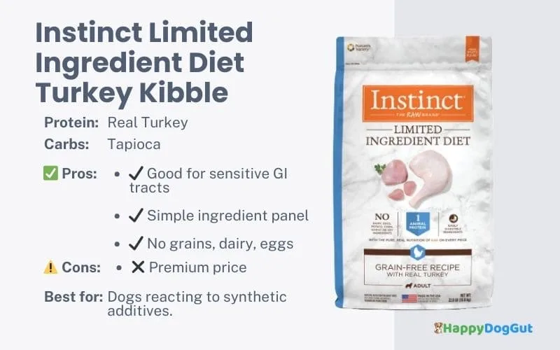 Instinct LID turkey dry dog food for dogs with sensitive digestion