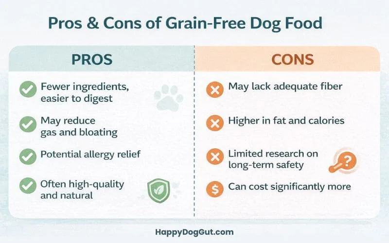 Pros and cons of best grain-free dog foods for sensitive stomachs