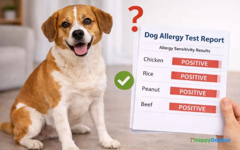 Dog allergy test results showing positives while dog appears healthy