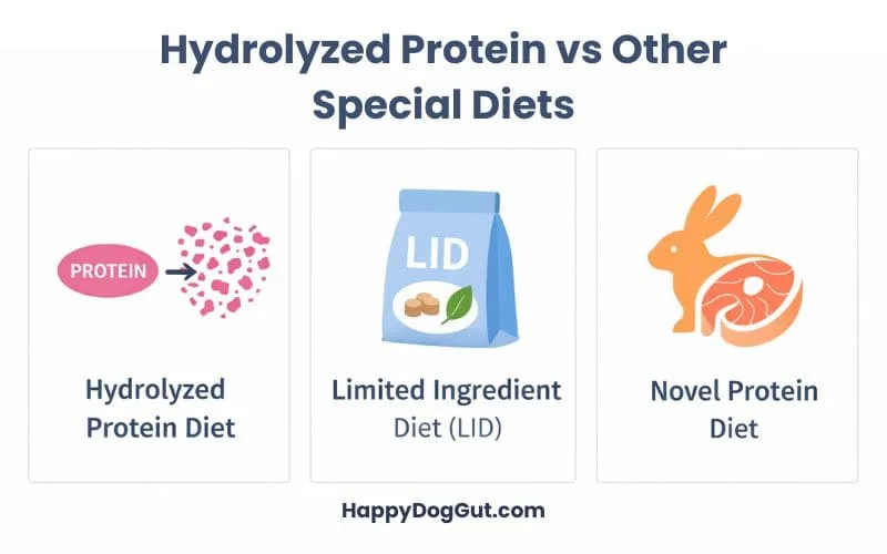 Comparison of hydrolyzed protein, limited ingredient, and novel protein dog diets